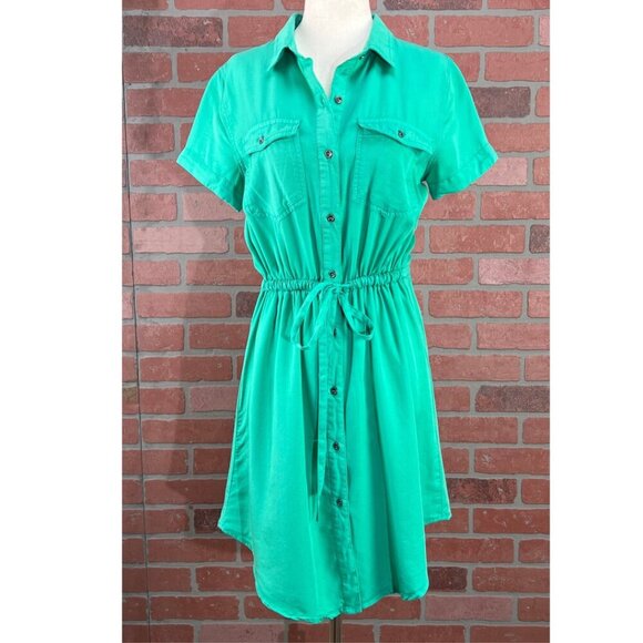 Green Tencel Button-up Dress - Small - Picture 5 of 14